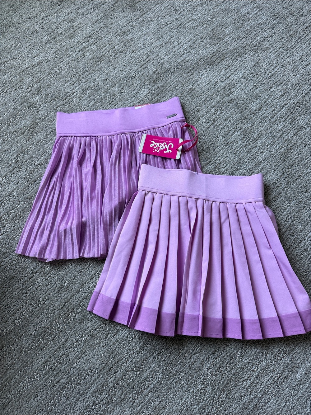 Lilac Pleated Mini Skorts - Set of 2